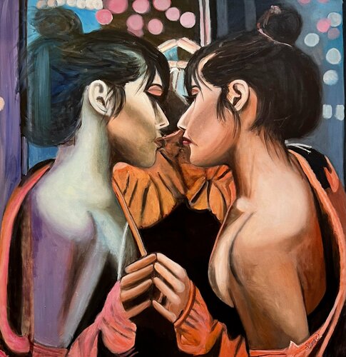 Nicht in town II de Sanne Rasmussen, Pintura a la venta en Singulart