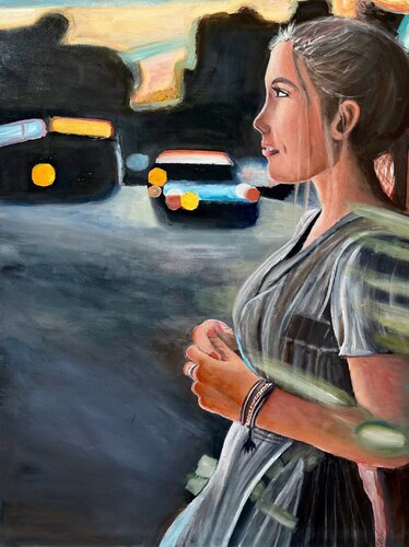 In the moonlight II de Sanne Rasmussen, Pintura a la venta en Singulart