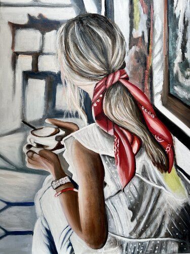 Cafelife V de Sanne Rasmussen, Pintura a la venta en Singulart