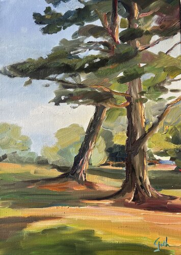 Les grands pins van Cécile Guth, Schilderij te koop op Singulart