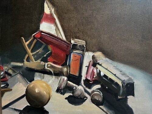 Les jouets by Cécile Guth, Painting for Sale on Singulart