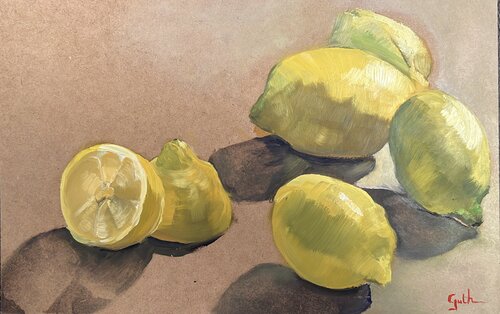 Les citrons van Cécile Guth, Schilderij te koop op Singulart