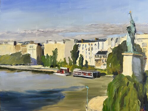 Le pont de Grenelle à Paris par Cécile Guth, Peinture en vente sur Singulart