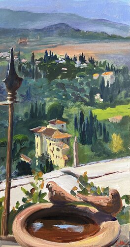 Pensione Bencista - Fiesole de Cécile Guth, Pintura a la venta en Singulart