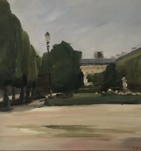 Le jardin du Palais Royal à Paris van Cécile Guth, Schilderij te koop op Singulart