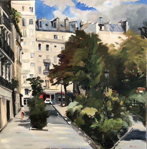 Sqaure Hector Berlioz Paris 9ème van Cécile Guth, Schilderij te koop op Singulart