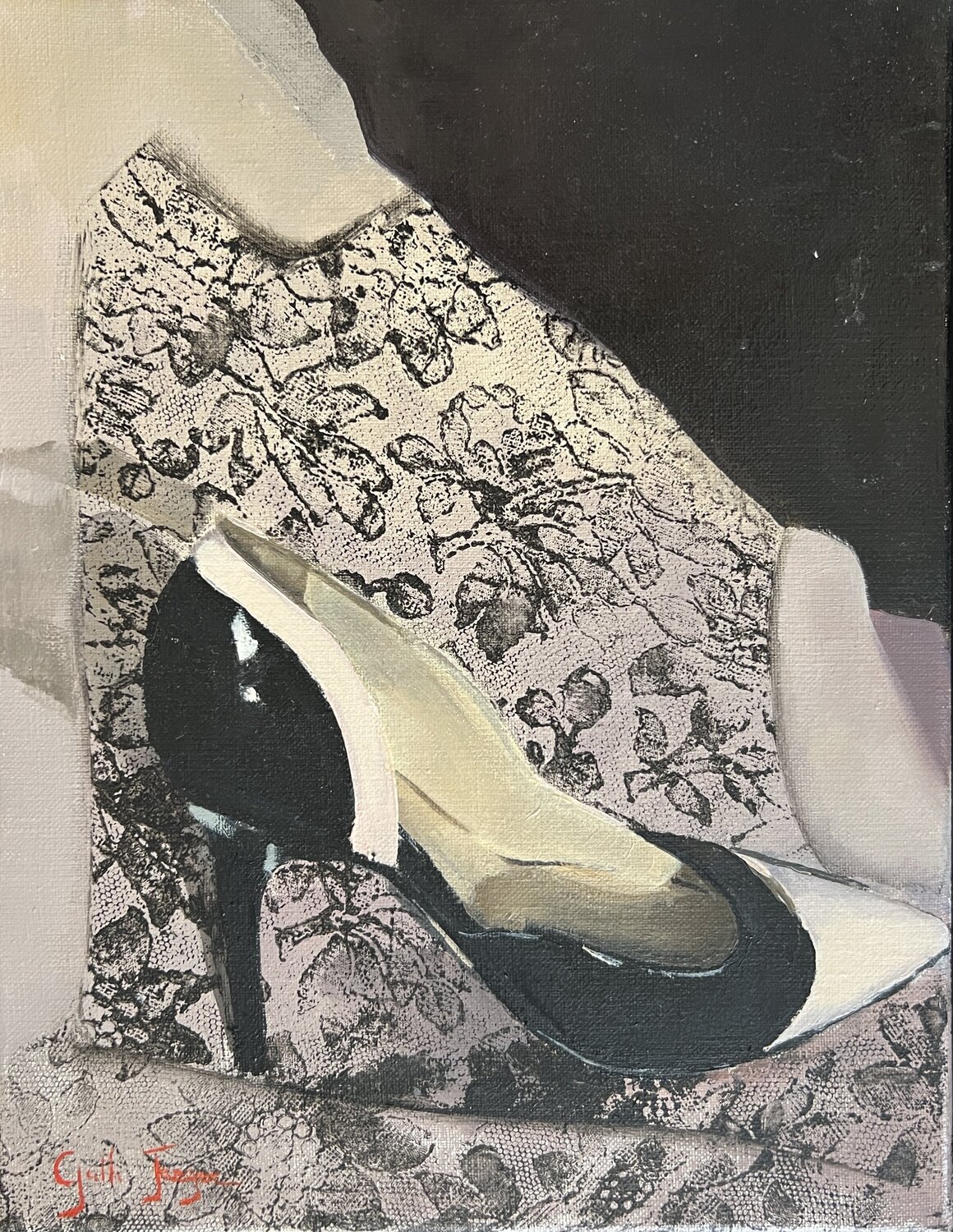 escarpin noir by Cécile Guth (2019) Painting Oil on Linen