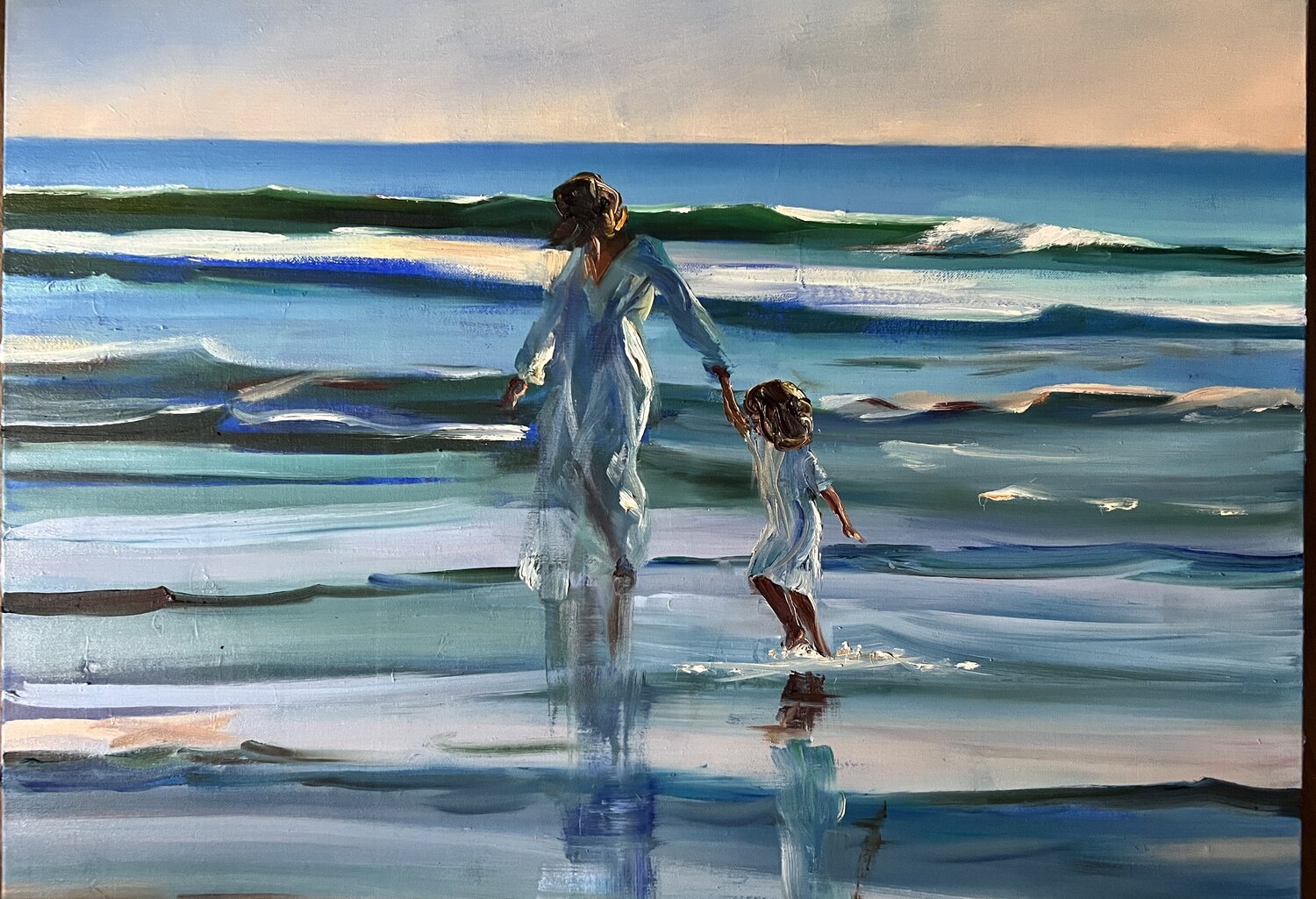 La mère et l'enfant III Cécile Guth Originalgemälde zu verkaufen