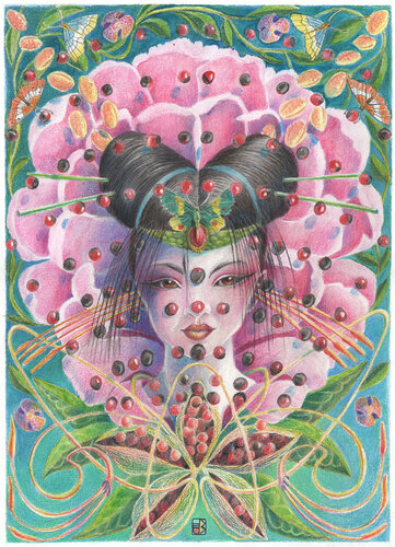 Hada Peonía Mudán by Jorge Bernard, 素描 for Sale on Singulart