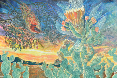 Hada Tuna y el Bolita de Fuego by Jorge Bernard, Painting for Sale on Singulart