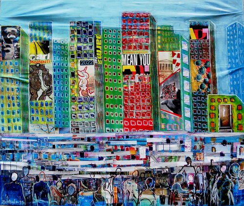 La città inondata dall'acqua. von Giuseppe Zumbolo, Malerei kaufen auf Singulart