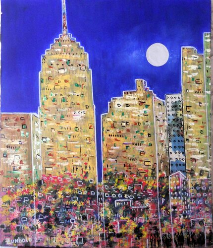 Night in New York by Giuseppe Zumbolo, Painting for Sale on Singulart