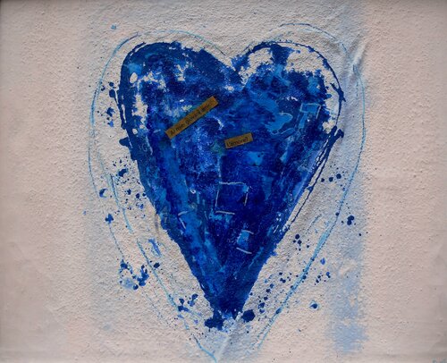 Un cuore azzurro di Giuseppe Zumbolo, Pittura in vendita su Singulart