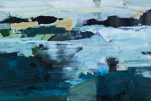 Blue seascape di Arlén Sánchez, Opera su carta in vendita su Singulart
