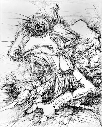 shapes of nature - it watches me par Jörg Kuplens, Dessin en vente sur Singulart