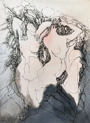 Natural beauties at the morning bath #2 van Jörg Kuplens, Tekening te koop op Singulart