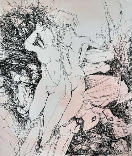love afternoon in a baroque garden #1 par Jörg Kuplens, Dessin en vente sur Singulart