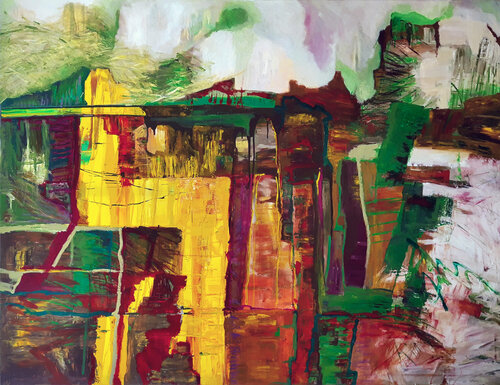 the last house on the left - beyond the hills von Jörg Kuplens, Malerei kaufen auf Singulart