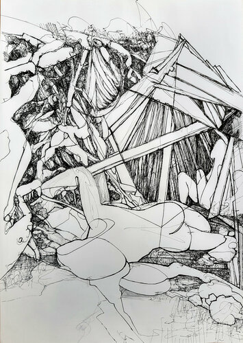 Restricted Area - Do Not Enter #01 par Jörg Kuplens, Dessin en vente sur Singulart