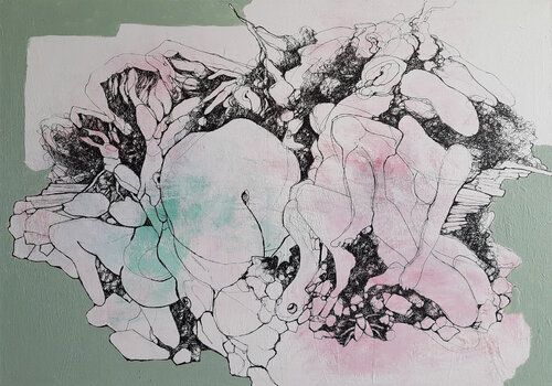 shapes on the wall #4 by Jörg Kuplens, 소묘 for Sale on Singulart