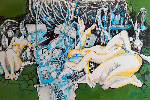 Rage against the machine - strange dreams in a lost place - New Version by Jörg Kuplens, 소묘 for Sale on Singulart