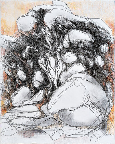 Nature releases - Whispering Rocks de Jörg Kuplens, Dibujo a la venta en Singulart