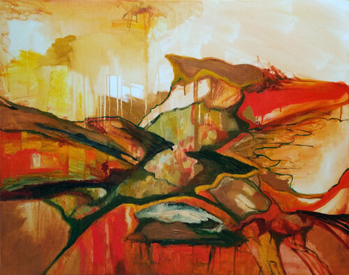 the light dazzles me. my hands are hot. the wind is warm. #1 by Jörg Kuplens, 油畫 for Sale on Singulart