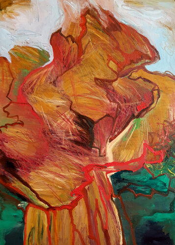 See into the trees, see into the mountain #1 by Jörg Kuplens, 油畫 for Sale on Singulart