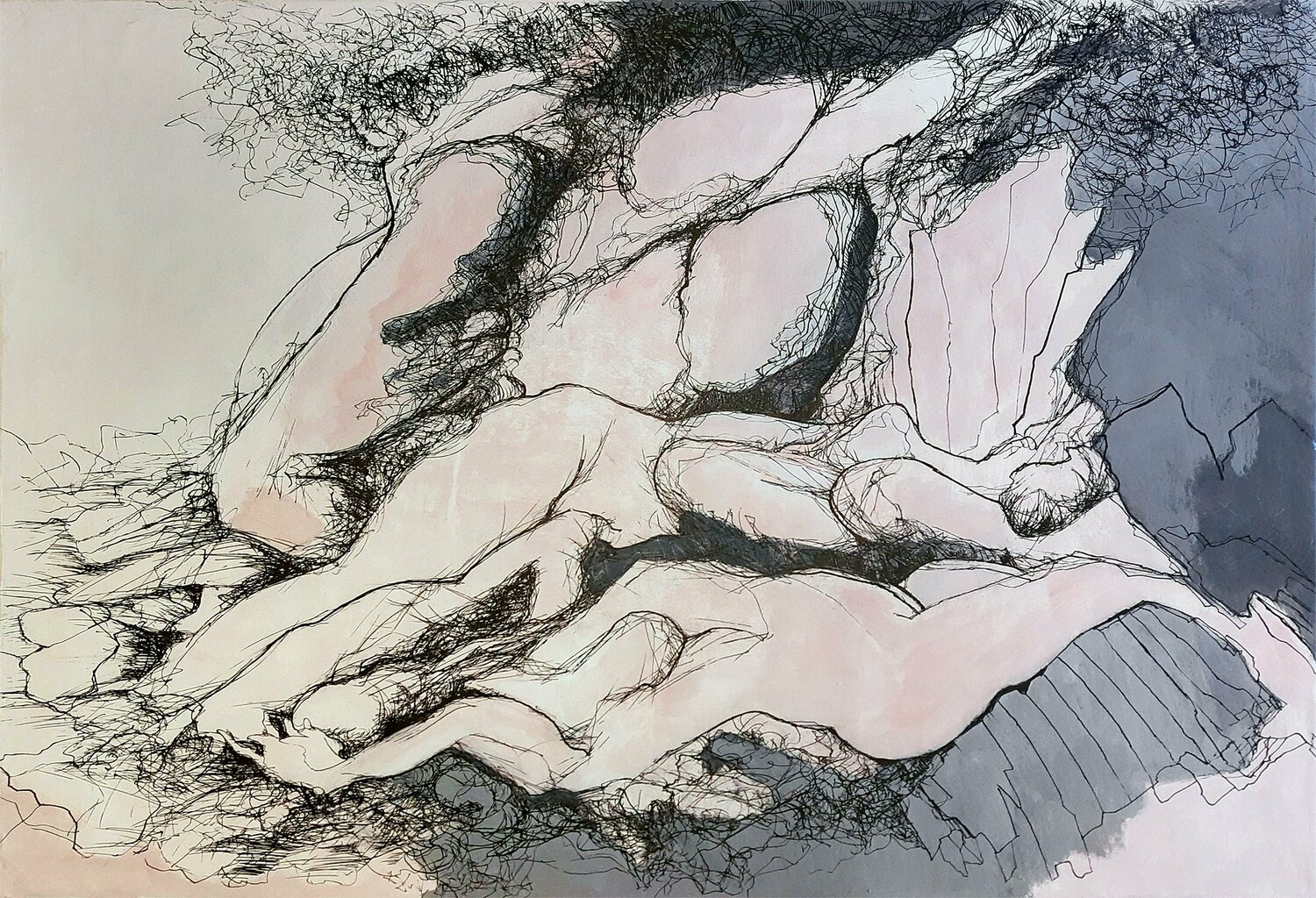 saw them swimming at the stony cliffs Jörg Kuplens Disegno in vendita