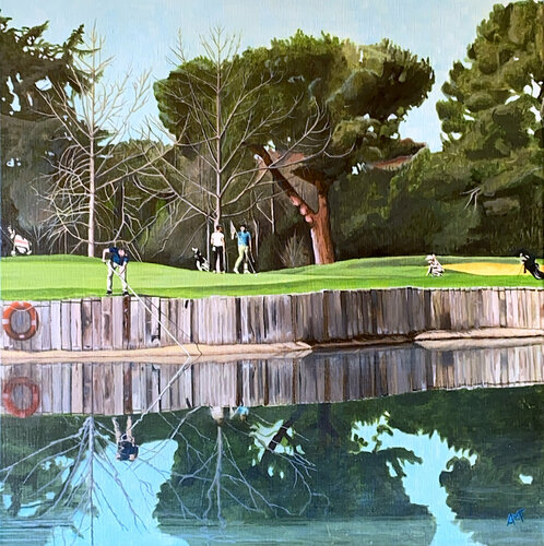 Scène de putting au trou n°11 de Arnaud Feuga, Pintura a la venta en Singulart