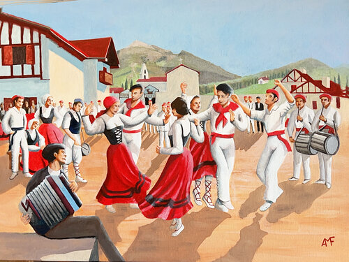 Bal Basque di Arnaud Feuga, Pittura in vendita su Singulart