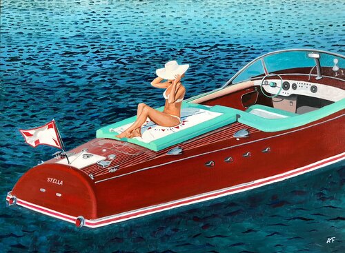 La belle au Riva de Arnaud Feuga, Pintura a la venta en Singulart