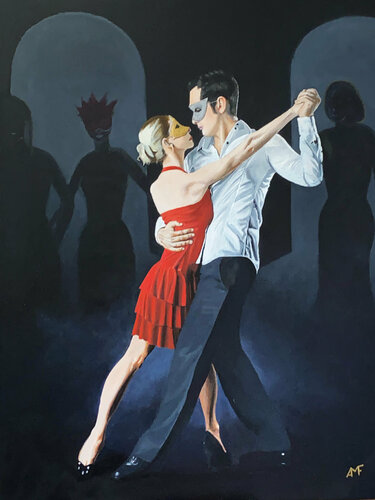 Danseurs masqués de Arnaud Feuga, Pintura a la venta en Singulart