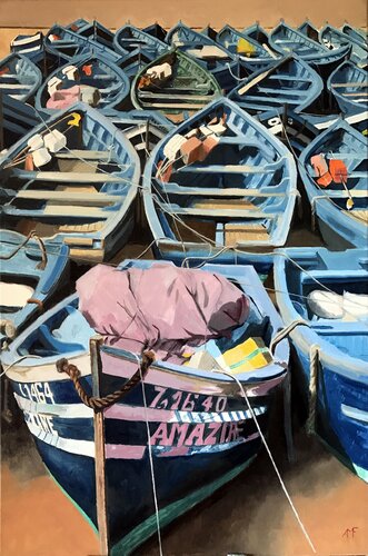Port de pêche à Essaouira van Arnaud Feuga, Schilderij te koop op Singulart