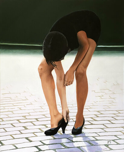 Scène culte 17 - La petite voleuse van Arnaud Feuga, Schilderij te koop op Singulart