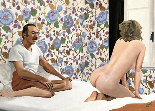 Scène culte 2 - Les galettes de Pontaven van Arnaud Feuga, Schilderij te koop op Singulart