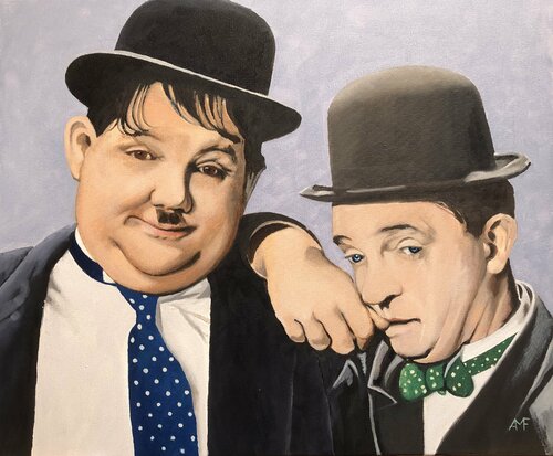 Scène culte 6 - Laurel et Hardy di Arnaud Feuga, Pittura in vendita su Singulart