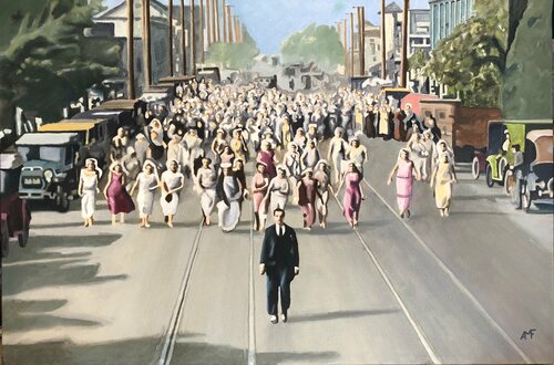 Scène culte 10 - Les fiancées en folie van Arnaud Feuga, Schilderij te koop op Singulart