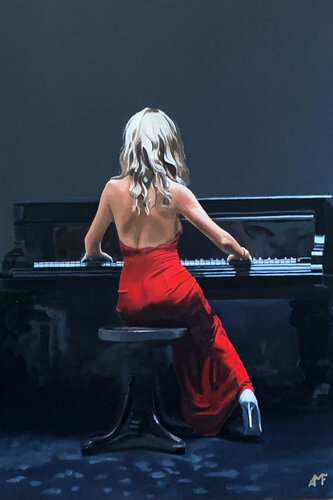 La pianiste di Arnaud Feuga, Pittura in vendita su Singulart