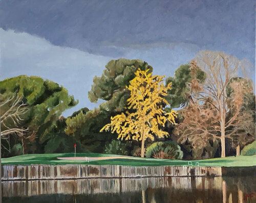 Le trou n°2 à l'automne di Arnaud Feuga, Pittura in vendita su Singulart