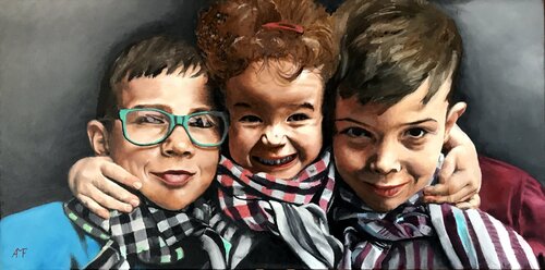 Petits enfants 1 di Arnaud Feuga, Pittura in vendita su Singulart