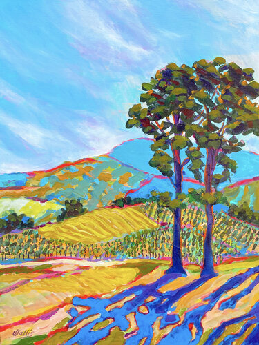 Hill Country Vineyard von Charles Wallis, Malerei kaufen auf Singulart