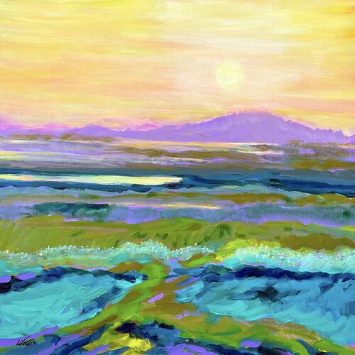 The Spring Rains In The Long Wet Season Flood The Serengeti At Sunset von Charles Wallis, Malerei kaufen auf Singulart