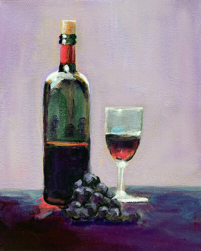 Wine Time1 di Charles Wallis, Pittura in vendita su Singulart