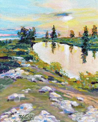 The Pond In The Foothills van Charles Wallis, Schilderij te koop op Singulart