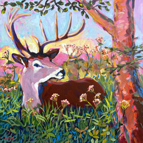 The Red Stag von Charles Wallis, Malerei kaufen auf Singulart