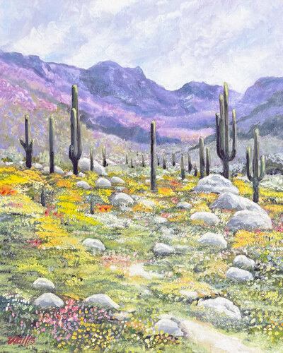 Spring In The Saguro National Forest von Charles Wallis, Malerei kaufen auf Singulart