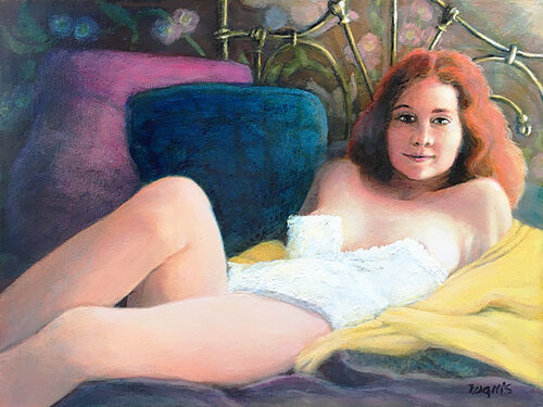 Soiled Dove...Old West Saloon Girl di Charles Wallis, Pittura in vendita su Singulart