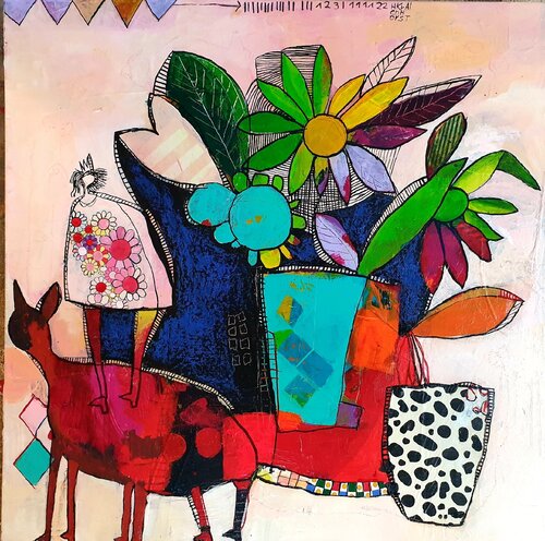 Blumen in Hülle und Fülle di Helmtrud Kraienhorst, Pittura in vendita su Singulart