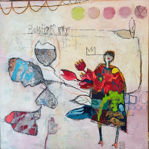 Beautiful Flowerqueen di Helmtrud Kraienhorst, Pittura in vendita su Singulart